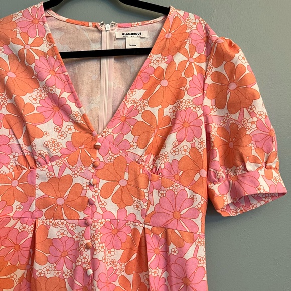 60s Print Floral Romper - Picture 3 of 6